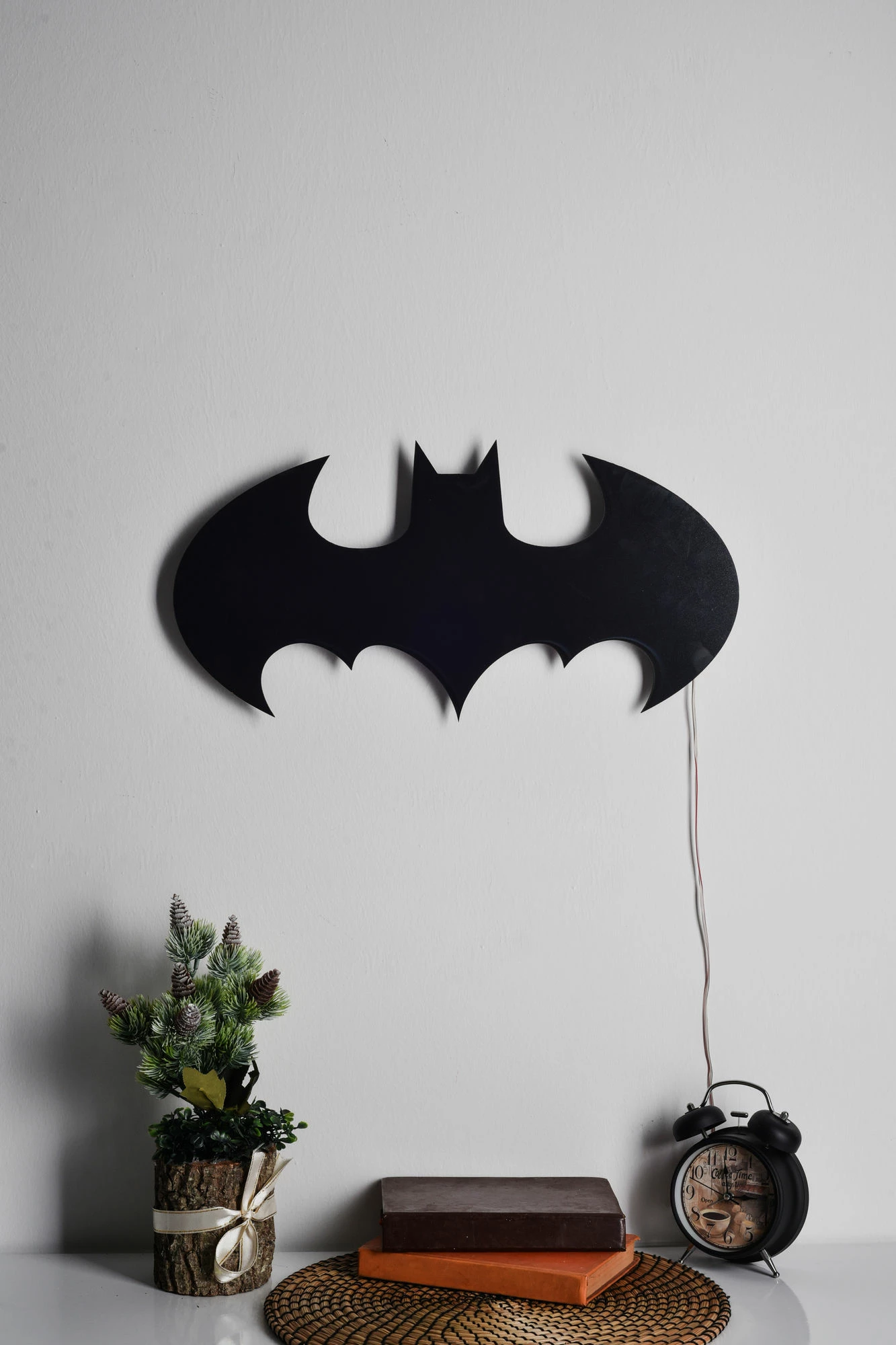 Dritë dekorative LED Batman, ngjyrë e verdhë, 50x25cm
