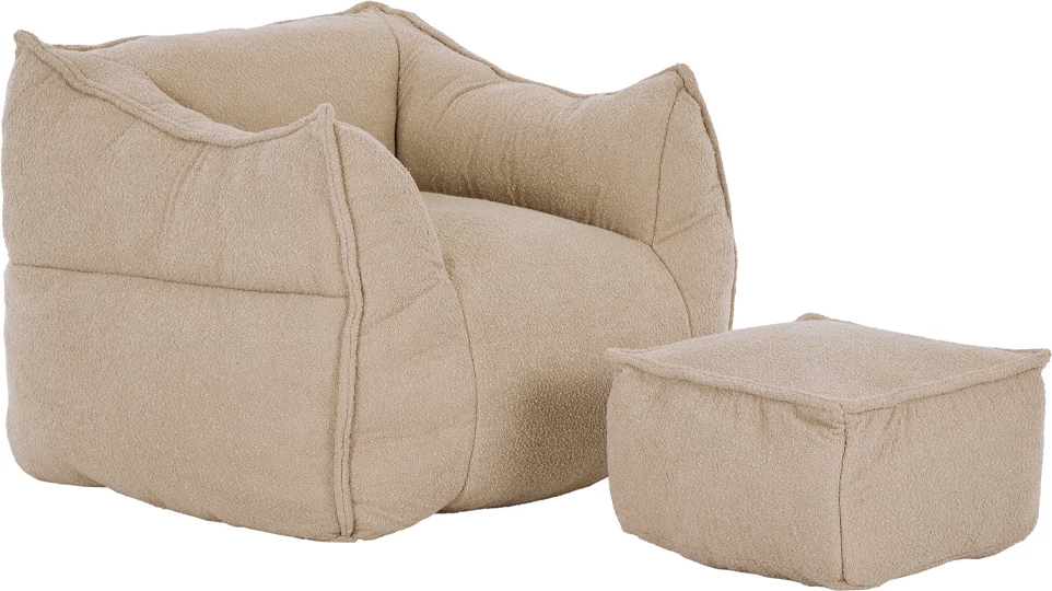 Set ulëse Sponge me këmbështetëse, bezhë, 95x102x73cm