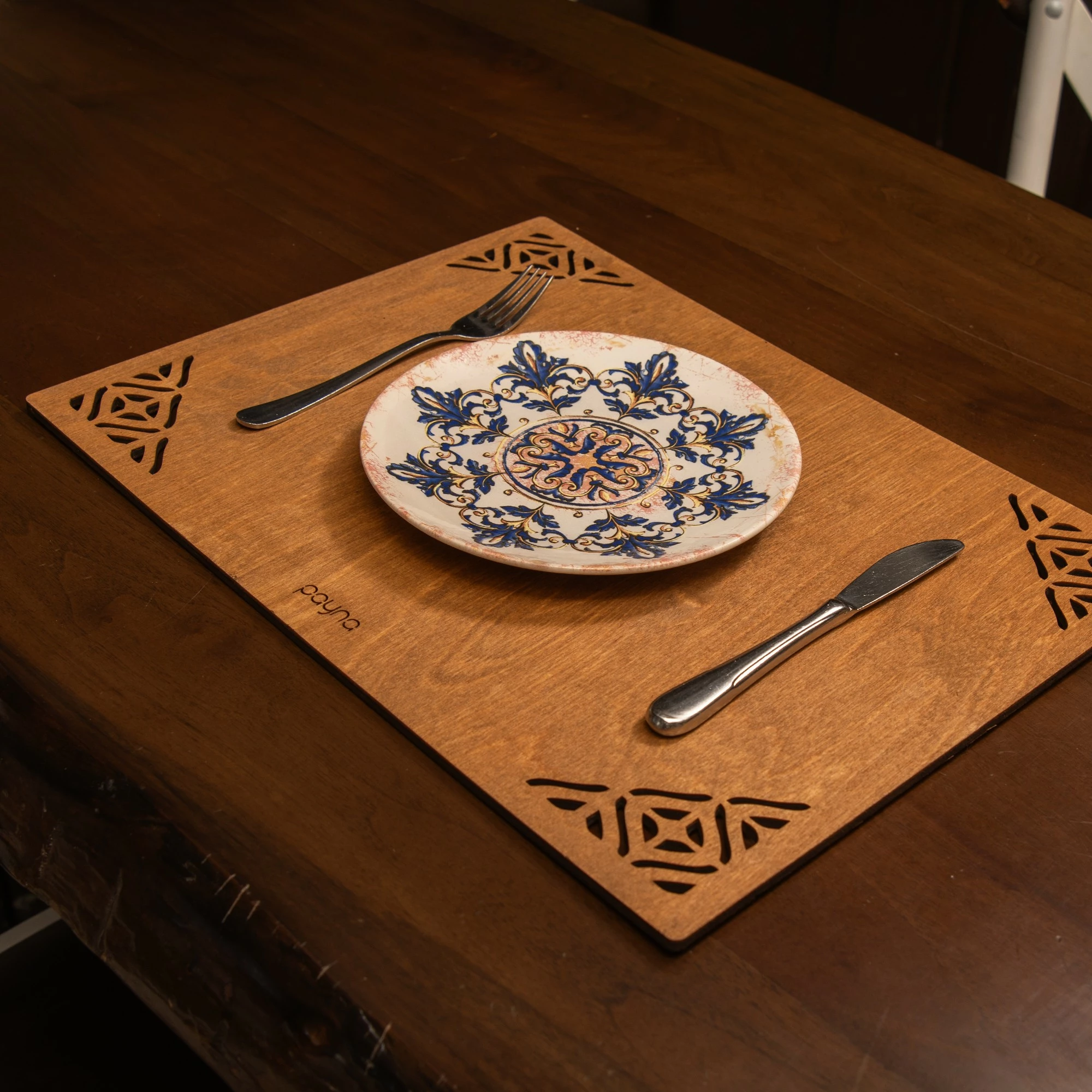 Set nënshkallash druri (6 copë), Hermia, Corpat, ngjyrë arre