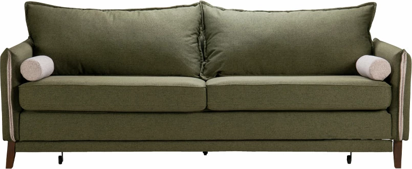 Krevat divan trefësh, ngjyrë ulliri NEVE 39, gri NEVE 80, 230x81x88