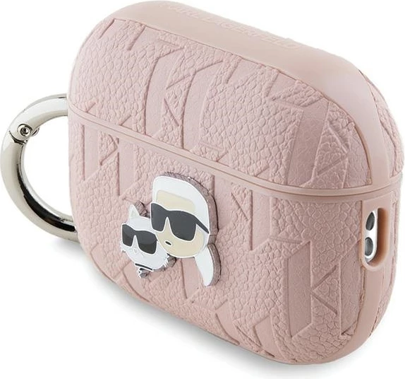 Mbështjellës Karl Lagerfeld Monogram Karl & Choupette Head për AirPods Pro 2, Rozë