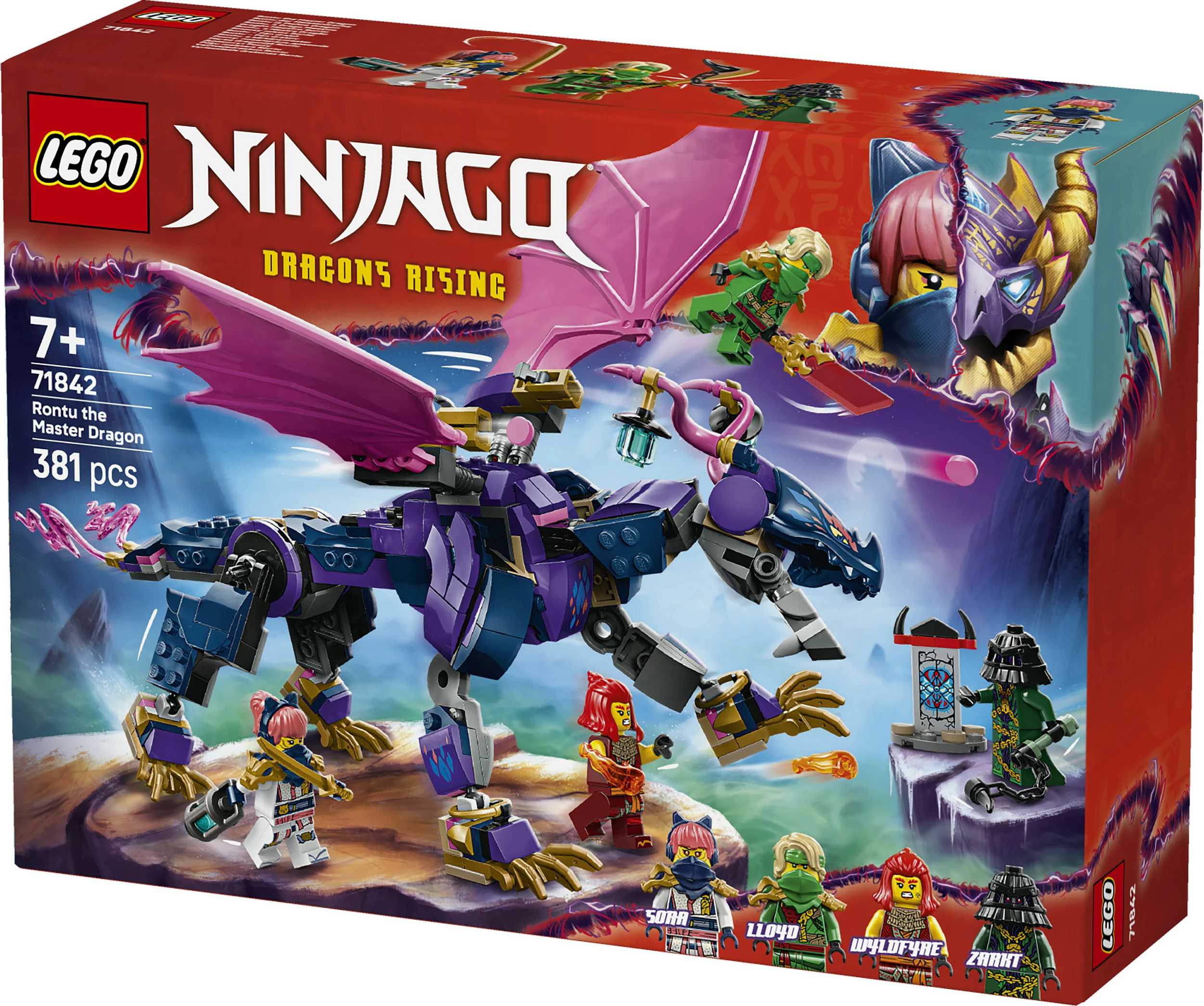 Set ndërtimi LEGO NINJAGO 71842 Rontu Master Dragon, 381 copë, 7+, shumëngjyrësh