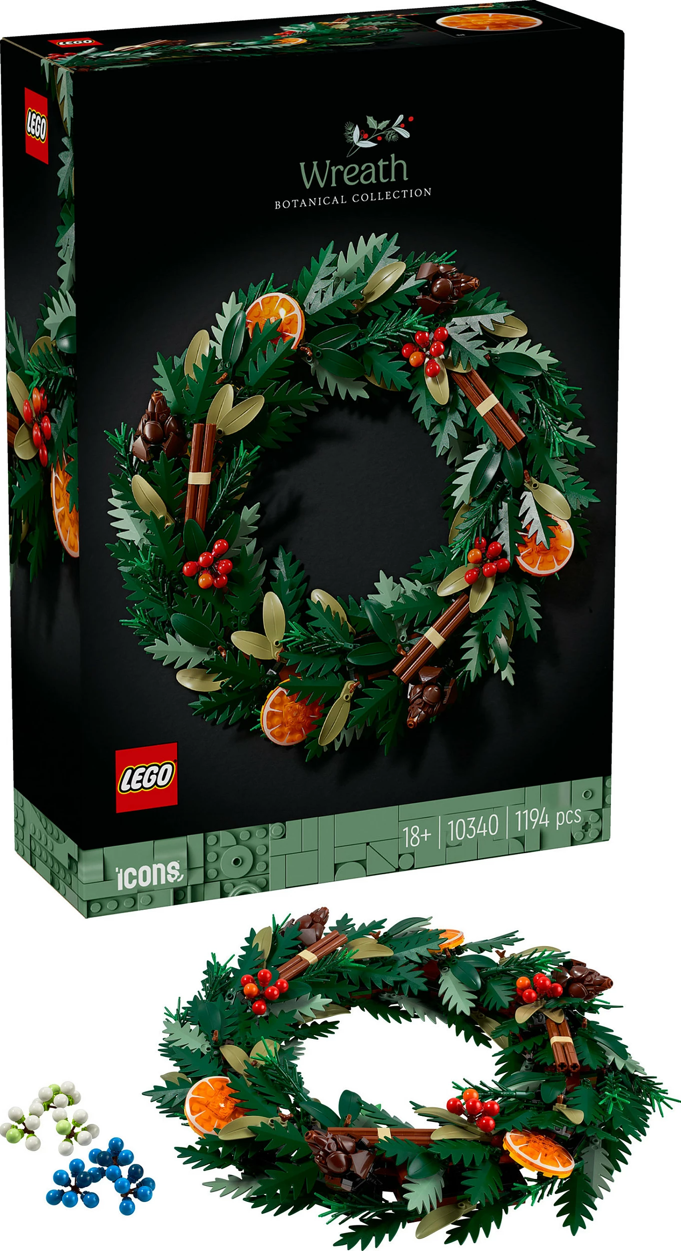 Set LEGO Art Weihnachtskranz, Botanical Collection, 1194 pjesë