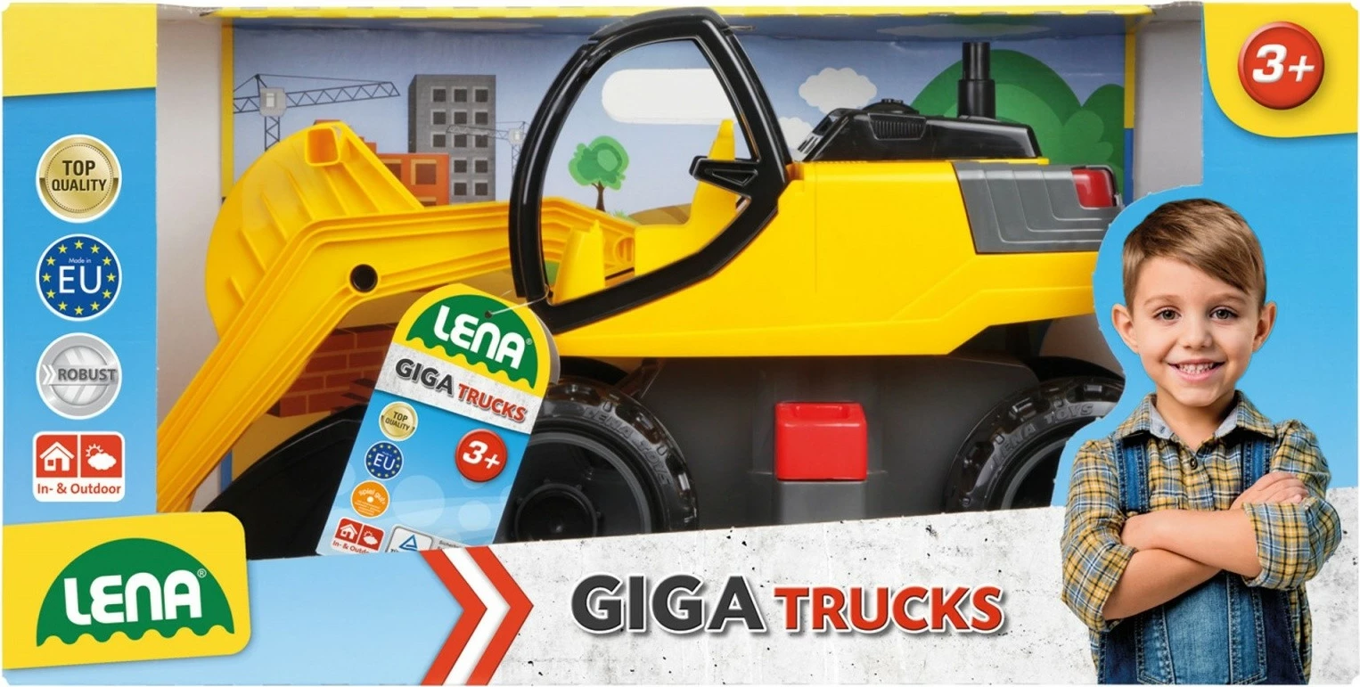 Ekskavator lodër Lena 63 cm, plastikë, verdhë/zezë/gri, në kuti