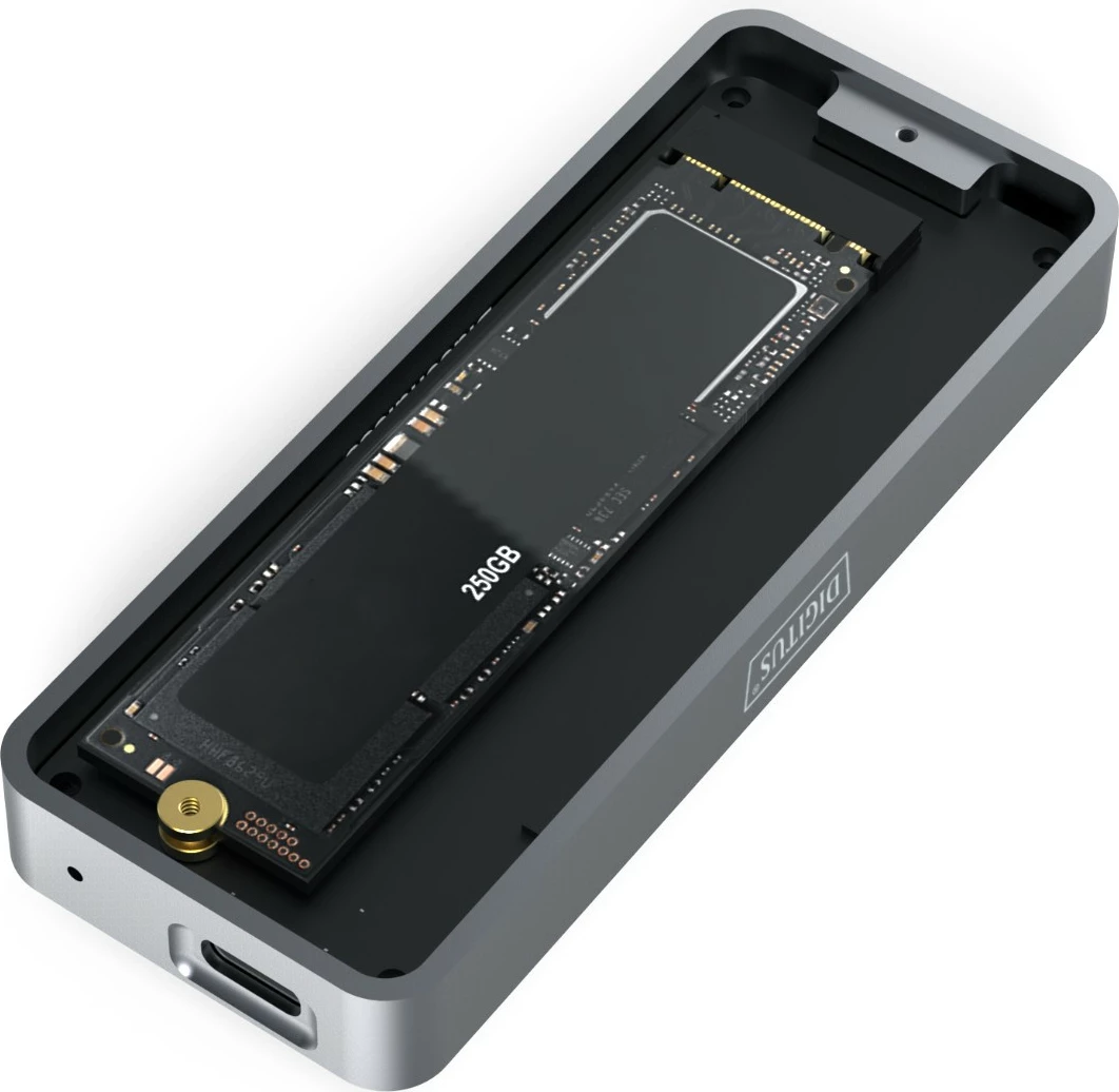 Kasë Digitus USB për SSD M.2, USB Type-C, 8TB, e zezë