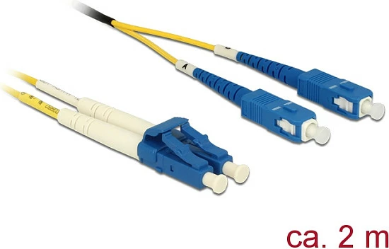 Kabllo fiber optike DeLOCK 84610, OS2, LC-SC, 2 m, e verdhë