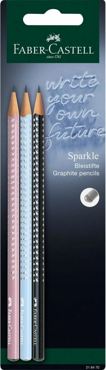 Set lapsash Faber-Castell 218470, 3 copë, zi, kaltër, rozë