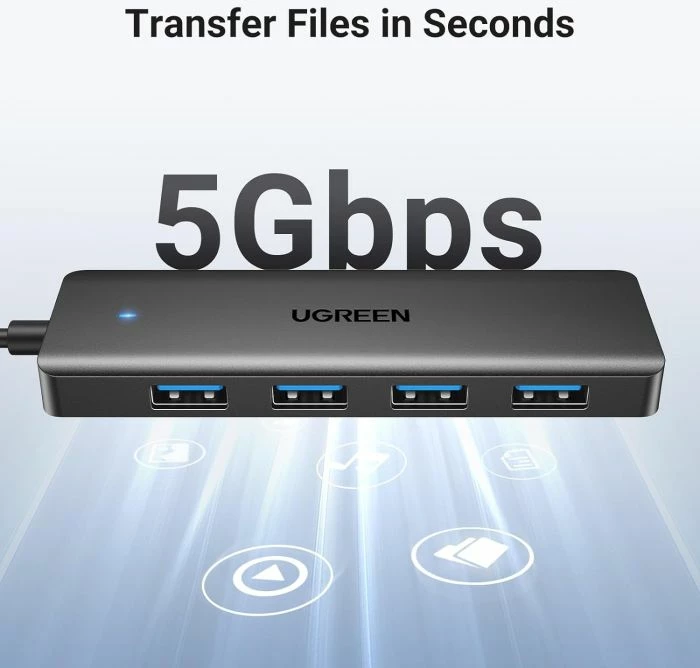 Hub USB UGREEN 25851, USB 3.0, 4x USB-A, i zi