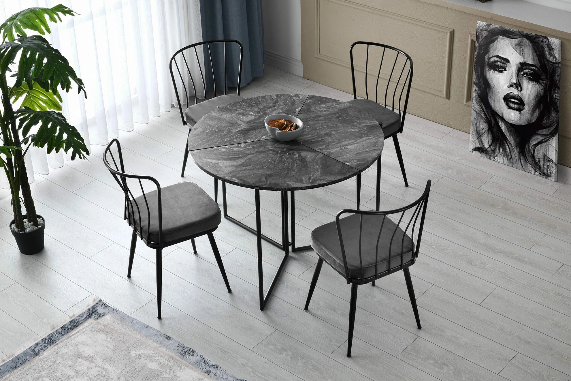 Set karrigesh (4 copë), Hanah Home, Yıldız - 942 V4