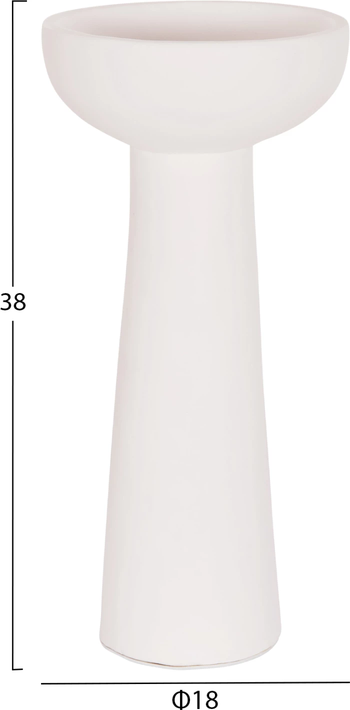 Vazo dekorative tavoline LEKKAN, terrakotë e bardhë, FH4664.02L, 18x38cm