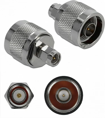 Adapter SMA DeLOCK 89981, mashkull-në-femër, 50 Ω, nikel
