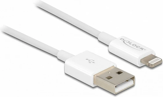 Kabllo USB DeLOCK USB-A në Lightning, 0.15 m, USB 2.0, e bardhë