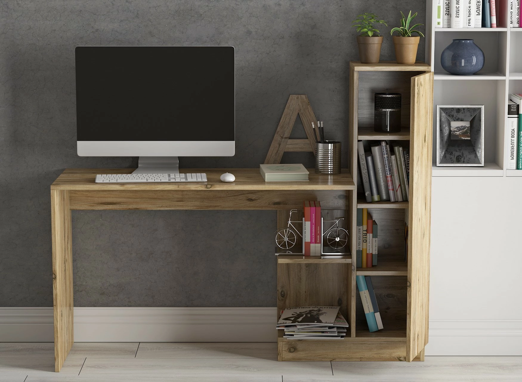 Tavolinë pune për studime, ngjyrë Atlantic Pine, Skye Decor, Matilda