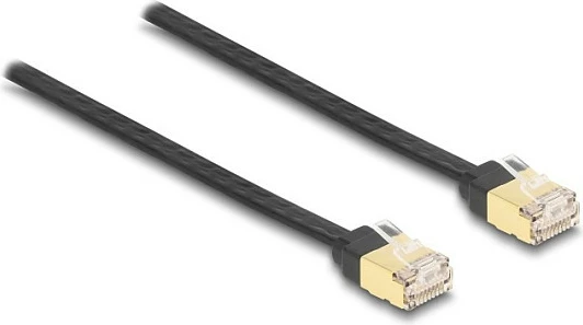 Kabllo rrjeti DeLOCK RJ45 Retractable Cat6A, 1.5m, STP (S/UTP), e zezë/verdhe