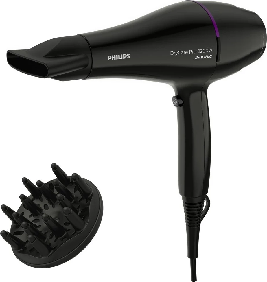 Tharëse flokësh Philips DryCare BHD274/00 2200W, e zezë, me difuzor
