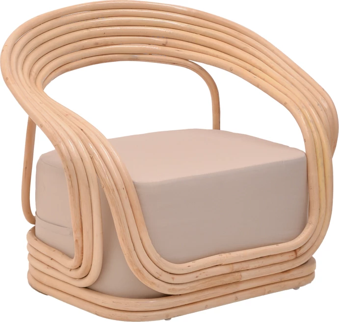 Karrige për pushim Radictive rattan ngjyrë natyrale me jastëk bezhë 88x57x73cm