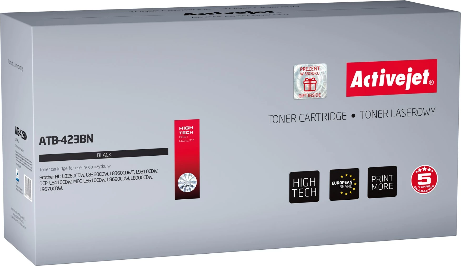 Toner zëvendësues Activejet ATB-423BN për printer Brother TN-423BK, i zi