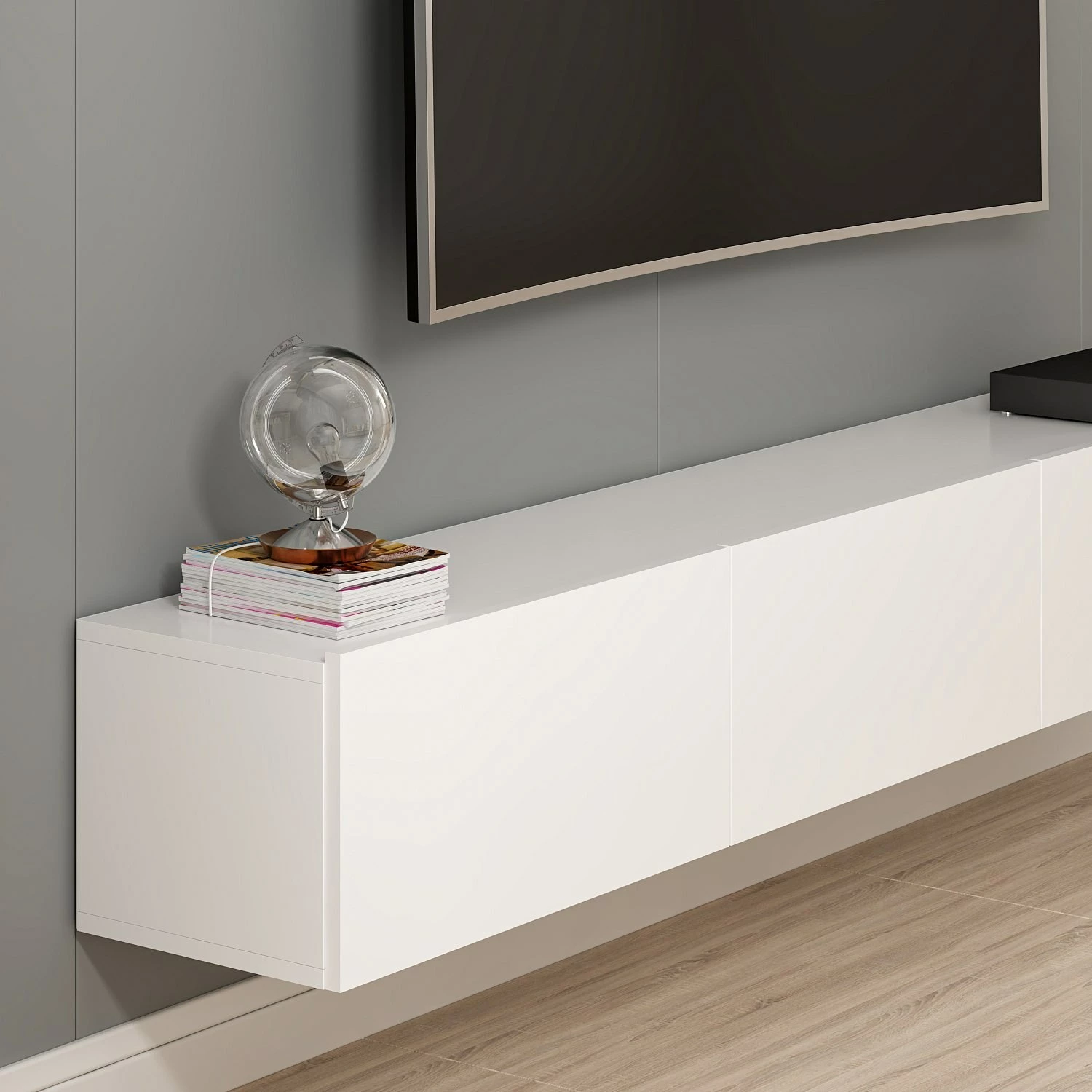 Njësi TV Rigel, ngjyrë e bardhë, Skye Decor