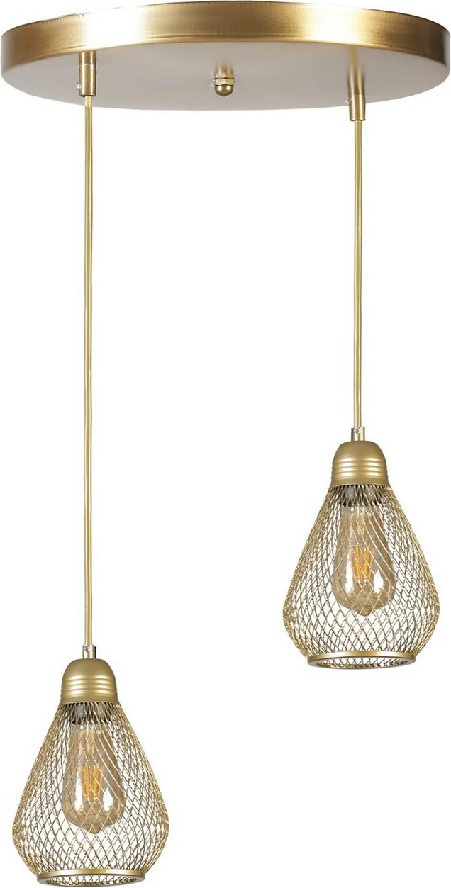 Llambë tavani Opviq, Armut 2 llampa, ngjyrë ari, tepsi eskitme