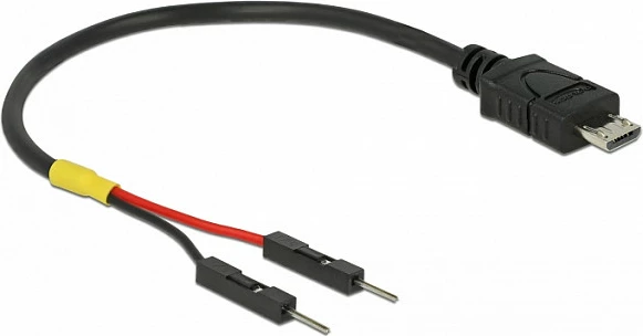 Kabllo energjie Micro-USB DeLOCK 85406, 0.1 m, 2 pin header, e zezë