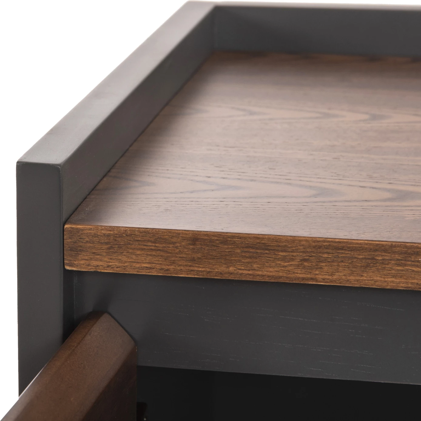 Dollap TV VEEN MDF me finiturë arre, ngjyrë arre dhe gri e errët, 170x40x50 cm