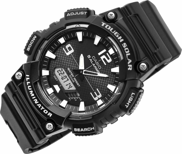 Orë dore për meshkuj Casio AQ-S810W-1AVEF, e zezë, me kuti