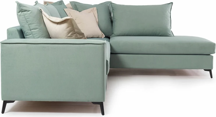 Kënd divani Boston qoshe e majtë, stof ciel-krem, 290x235x95cm