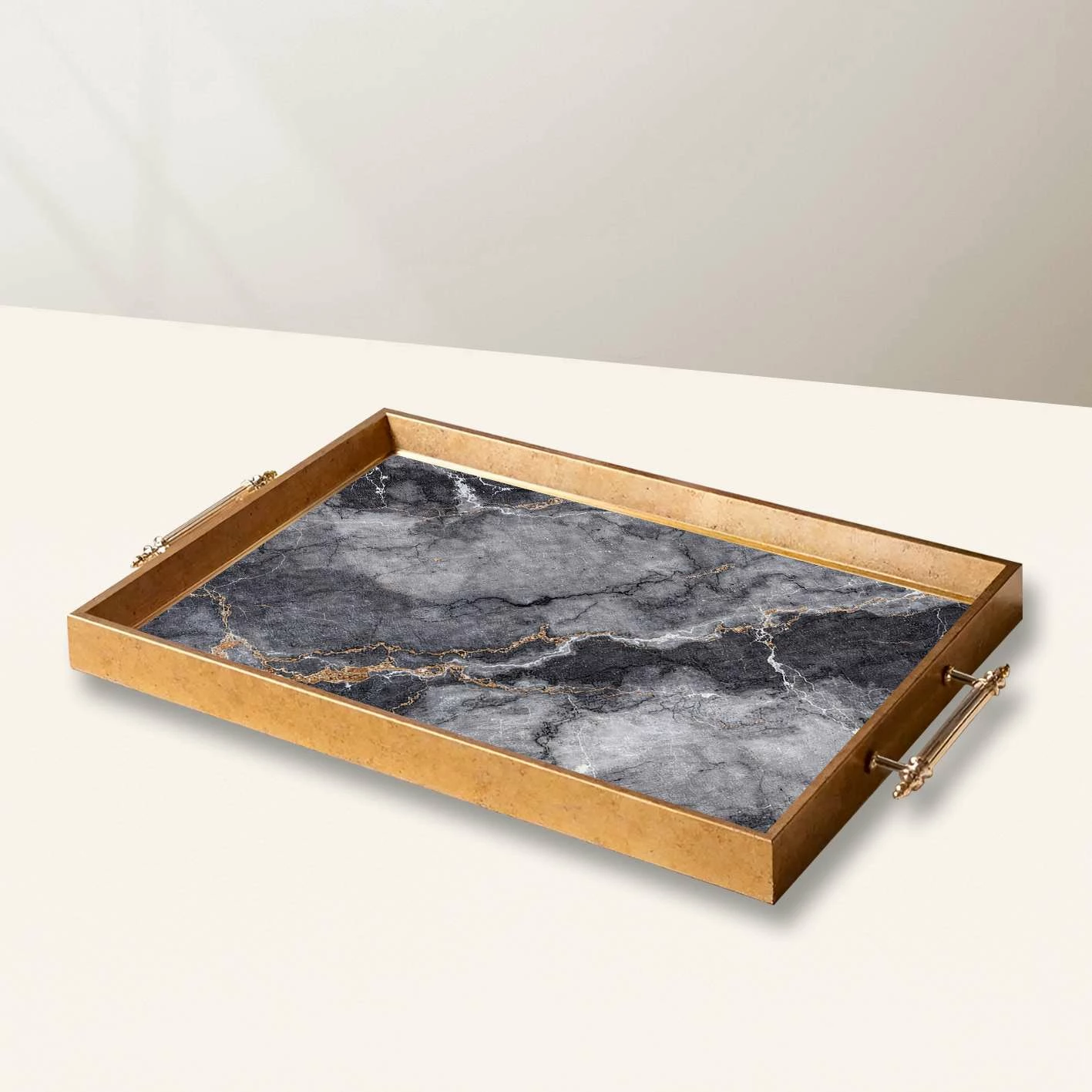Tabaka dekorative prej qelqi, Aberto Design, TPEA10044, shumëngjyrëshe, 50x29x3.5 cm