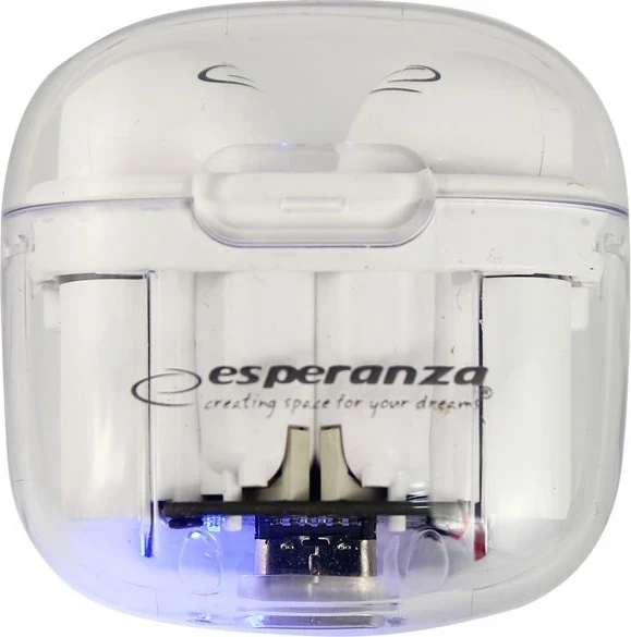 Dëgjuese Bluetooth Esperanza EH237W, TWS, të bardha