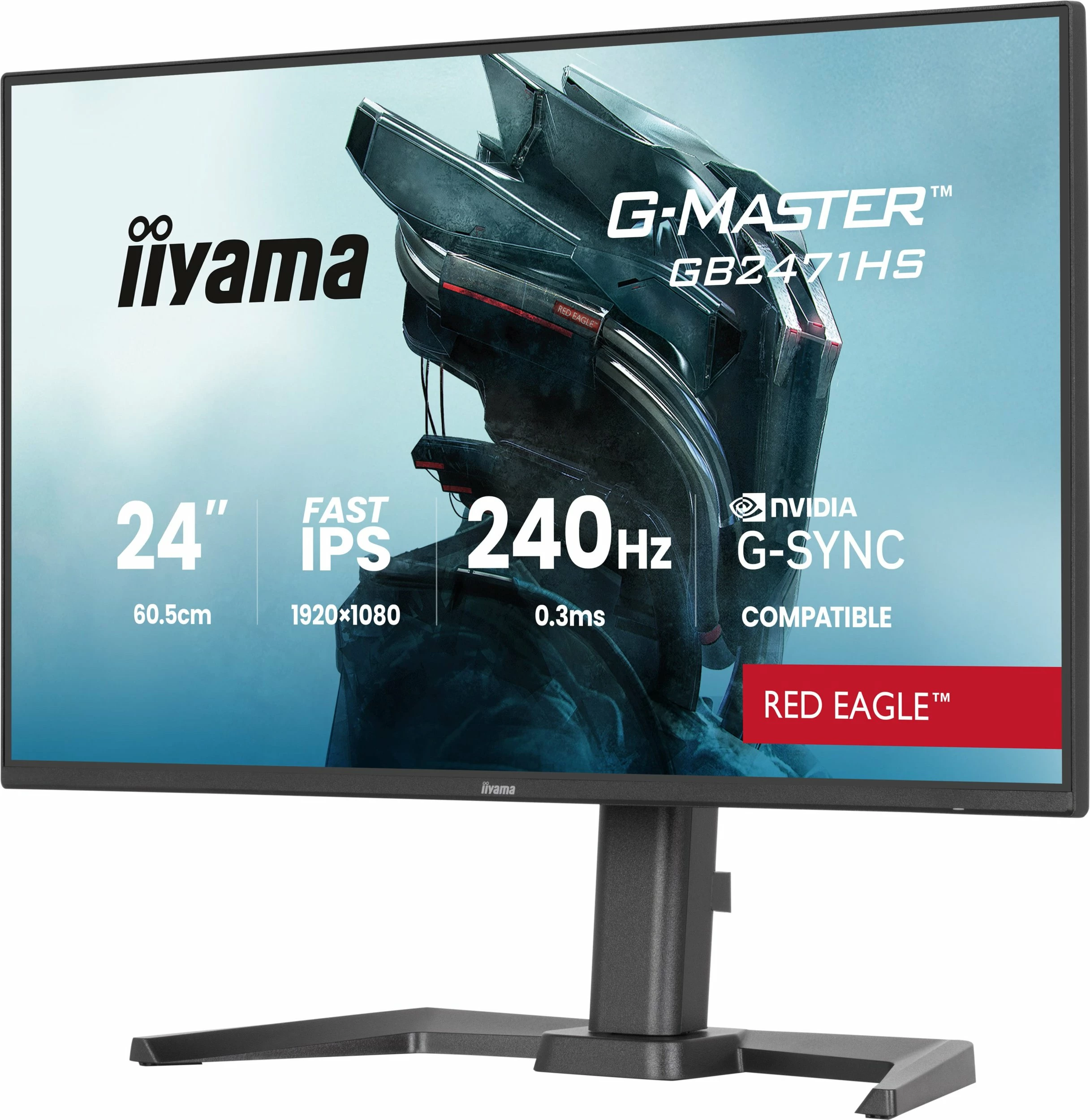 Monitor gaming iiyama G-Master GB2471HS-B1 24" IPS Full HD 240Hz 0.3ms G-Sync Compatible, zi