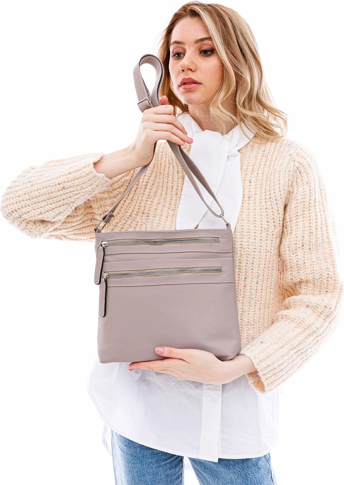 Çantë krahu, ngjyrë krem, Zoozie Bags, 21KT12-022