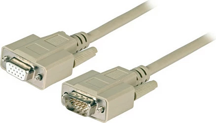Kabllo VGA EFB Elektronik EK322.3, zgjatues 3 m, mashkull në femër, beige