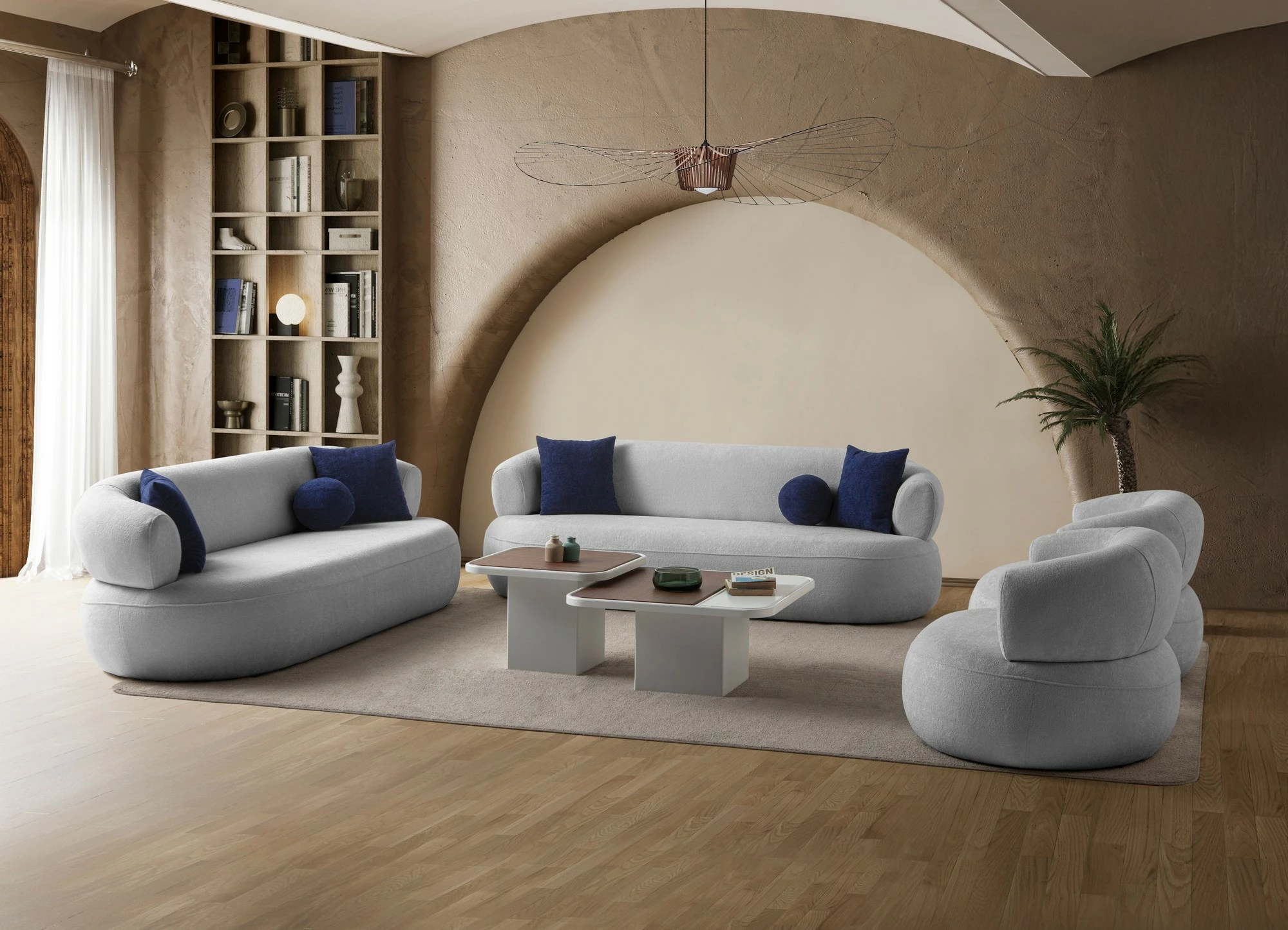 Divan treshe Atelier del Sofa, ngjyrë gri, Roma