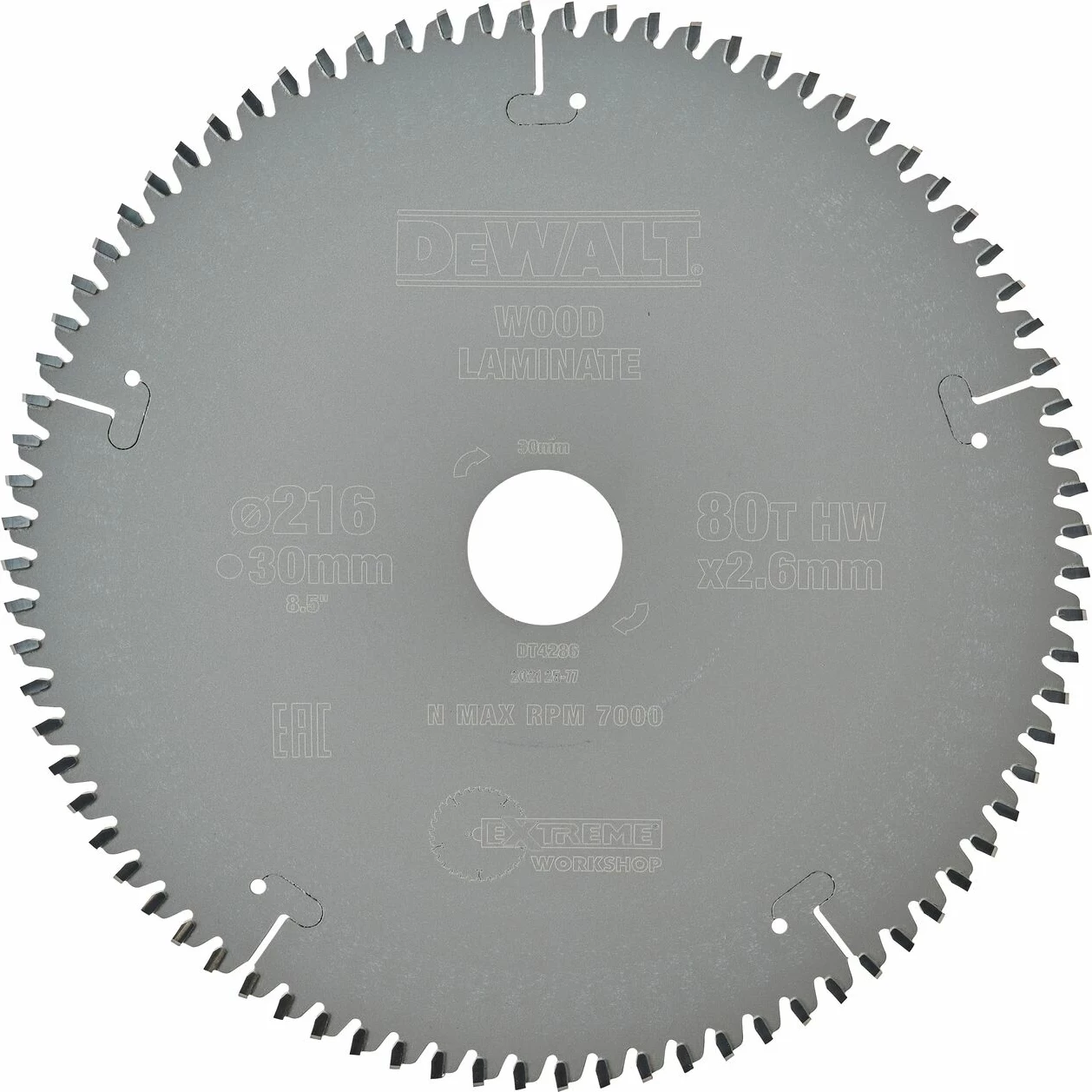Disk sharrë rrethore DeWalt DT4286 216mm/30mm 80 dhëmbë