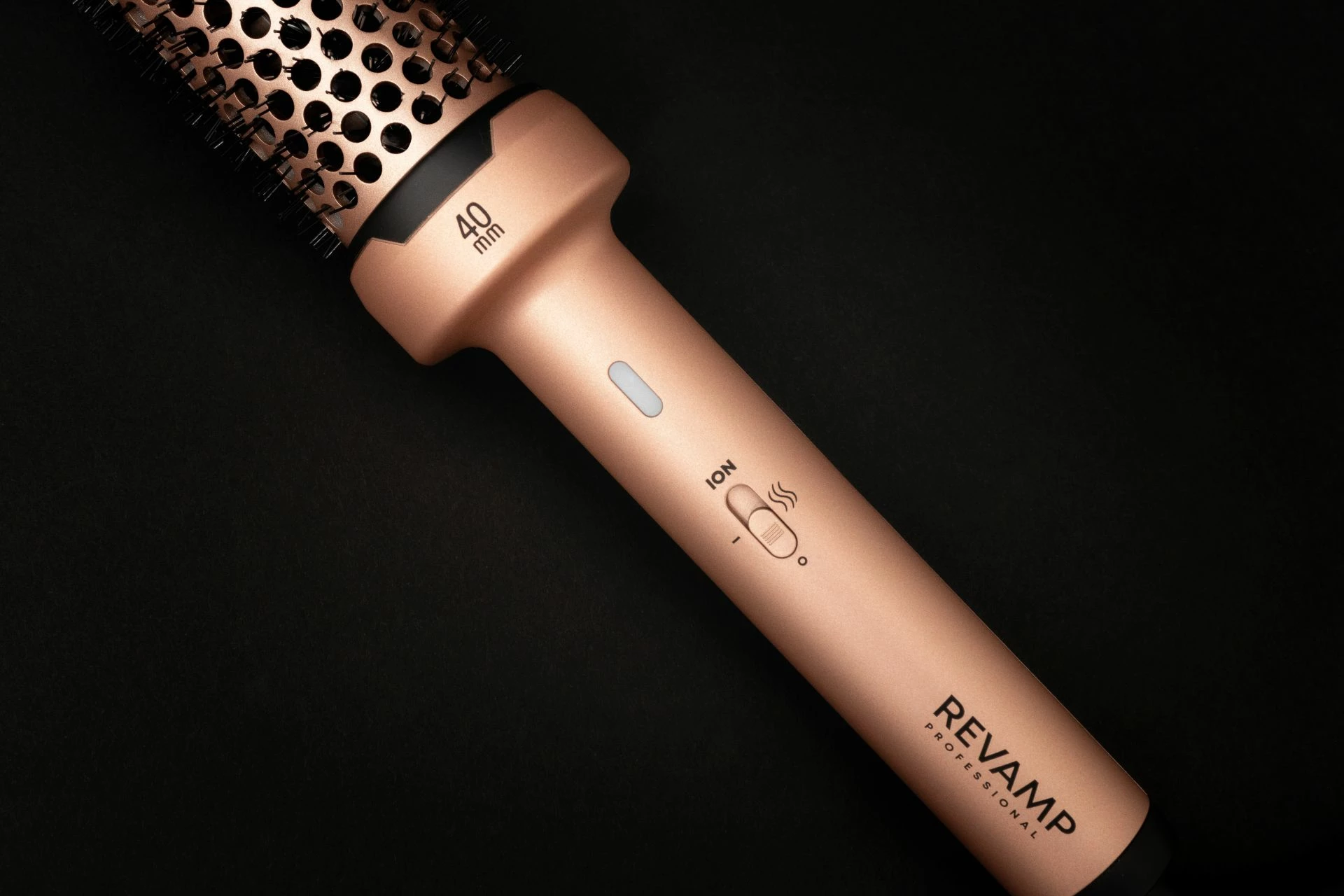 Brushë ngrohëse për stilim flokësh Revamp BR-1400AGD 40 mm ceramic 180°C ionic, rozë ari