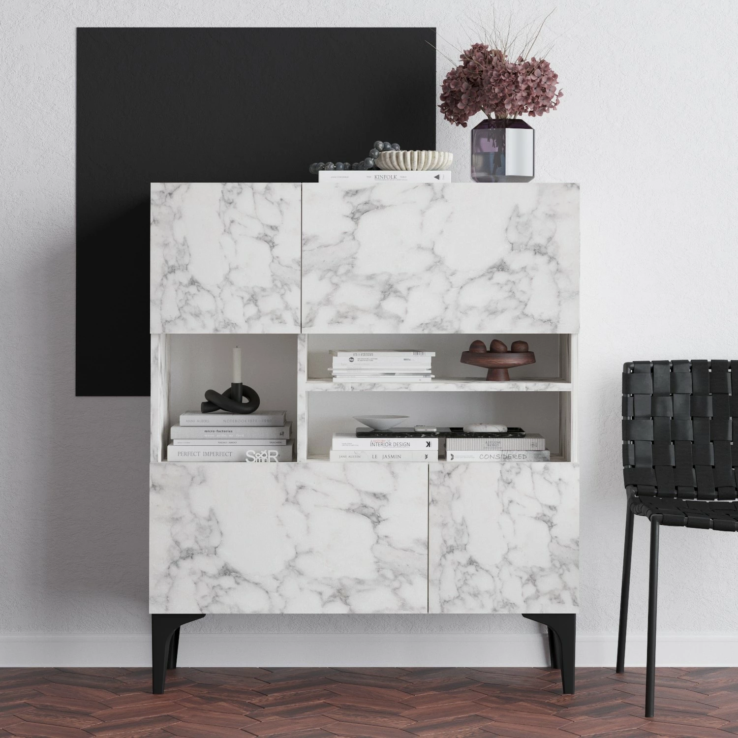 Konsolë Hanah Home, Krista, ngjyrë mermeri Carrara