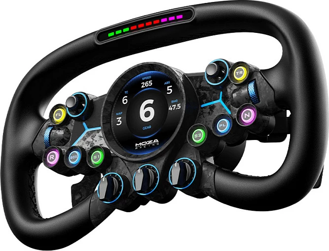 Volan Moza Racing Vision GS RS064, me ekran dhe LED, i zi