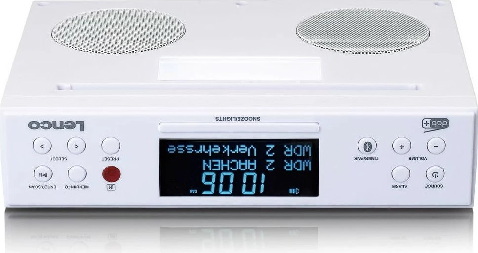 Radio Lenco KCR-190, Bluetooth, LCD ekran, 2 altoparlantë, e bardhë