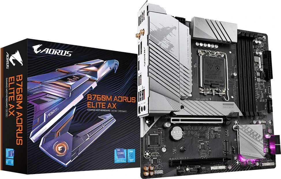 Pllakë amë Gigabyte B760M, AORUS ELITE AX, LGA 1700