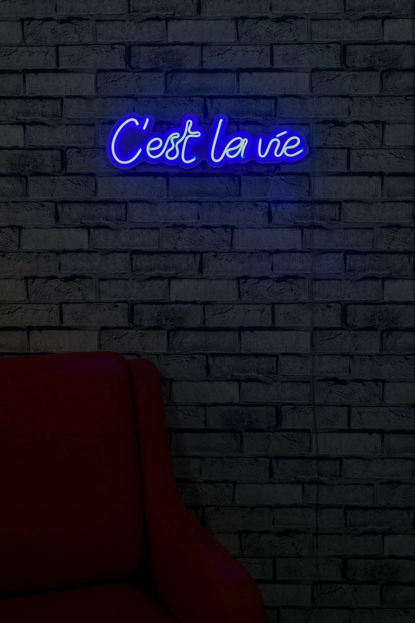 Dritë dekorative murale LED, plastikë, 'C'est La Vie', ngjyrë e kaltër