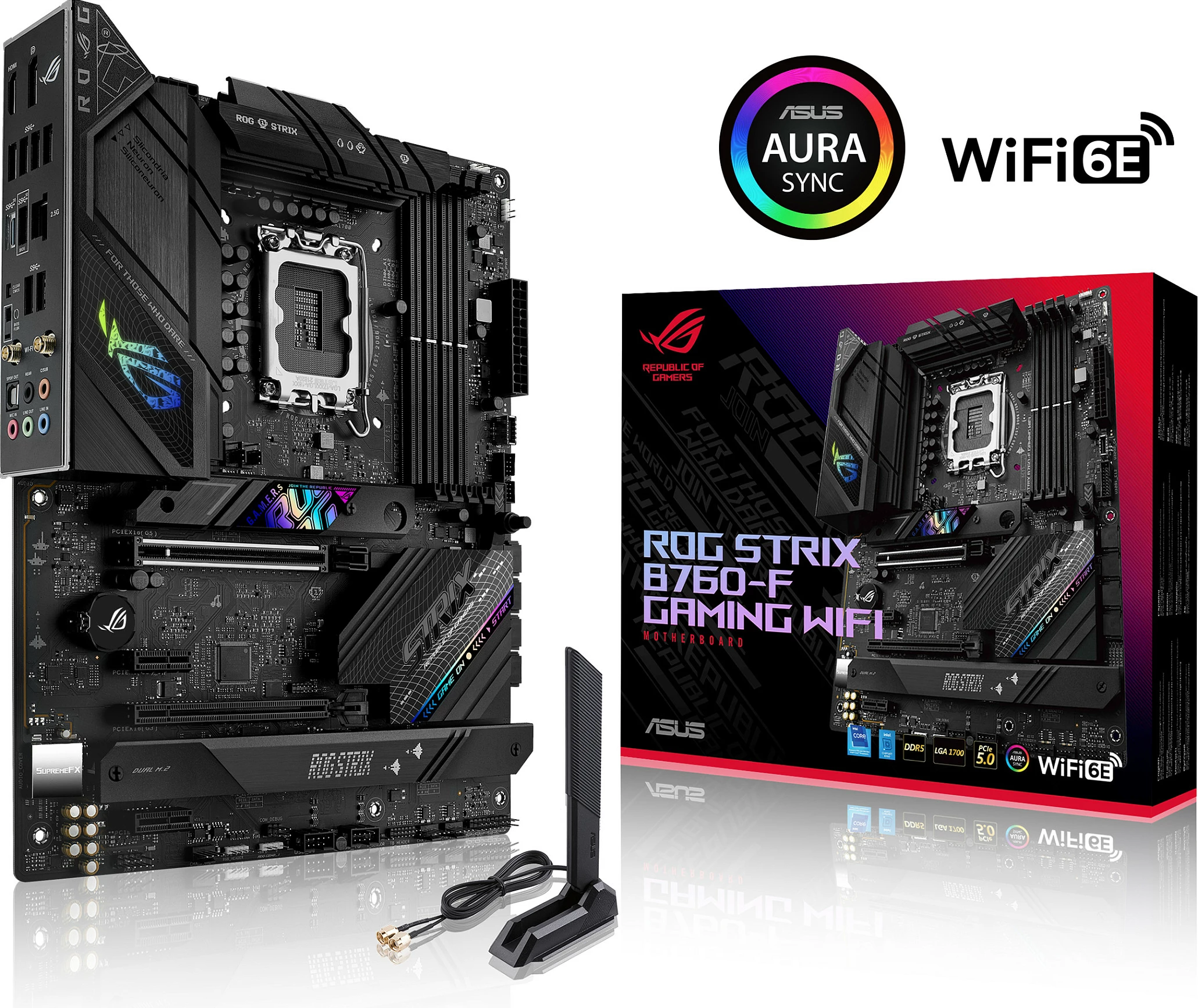 Pllakë amë ASUS ROG STRIX B760-F GAMING WIFI, Intel, LGA 1700, DDR5, e zezë