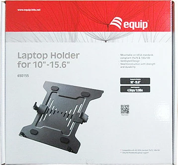 Mbajtës laptopi EQUIP, VESA 75x75/100x100, i rregullueshëm, për 10"-15.6", 4.5 kg, i zi
