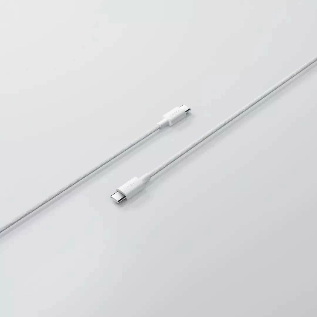 Kabllo USB-C në USB-C Xiaomi BHR0878GL 1m 3A e gërshetuar, e bardhë