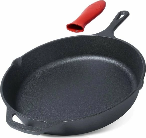 Tigan gize Vilde Cast Line 199036, 30 cm, me mbrojtëse silikoni për dorezë, e zezë/kuqe