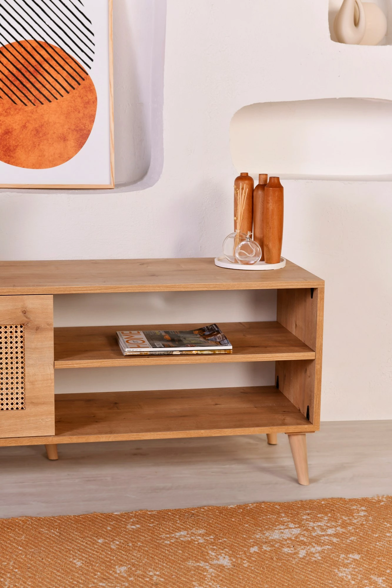 Komodë TV Hanah Home, Hazeran 140, ngjyrë lisi