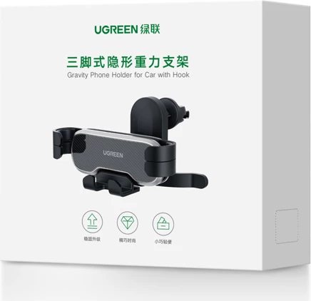 Mbajtëse telefoni për veturë, UGREEN 80871 Air Vent, 4.7-7.2", rrotullim 360°, e zezë, me kuti