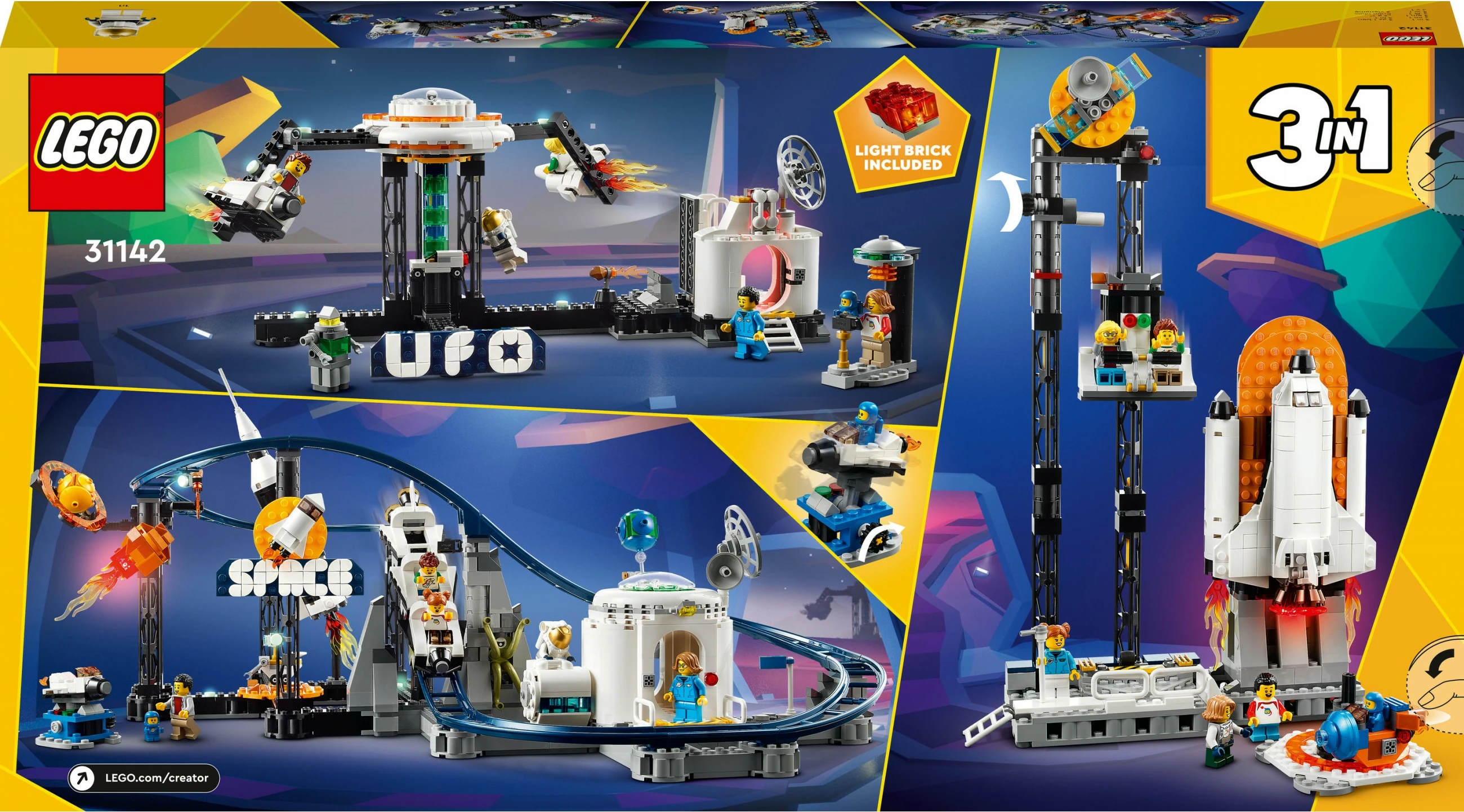 Set ndërtimi LEGO Space Roller Coaster, 9 vjeç+, 874 pjesë, Plastikë