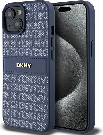 Mbështjellës DKNY Mono Stripe & Metal Logo për iPhone 15/14/13, Kaltër