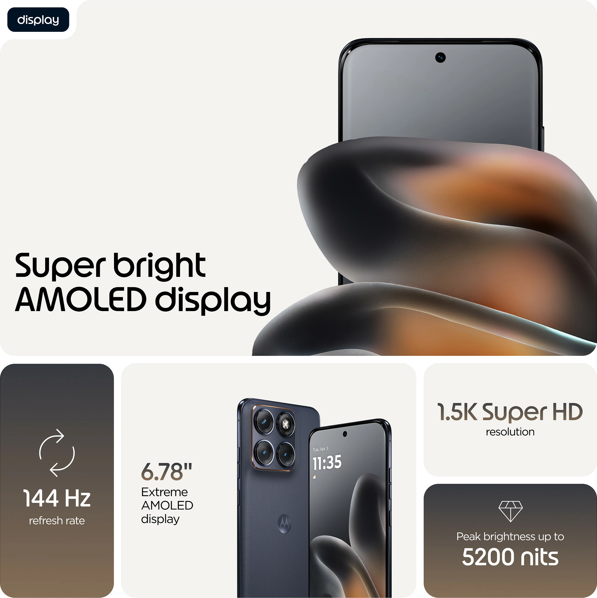Celular Motorola Edge 70 Fusion, 8GB RAM, 256GB, 6.78" AMOLED, 5G, i zi (PANTONE Silhouette)