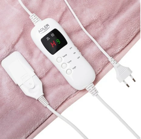 Batanije elektrike, Adler, AD 7443, 160 x 180 cm, 7 nivele me HIGH/LOW, timer 1-9h, telekomandë LCD, 120 W, polar, rozë